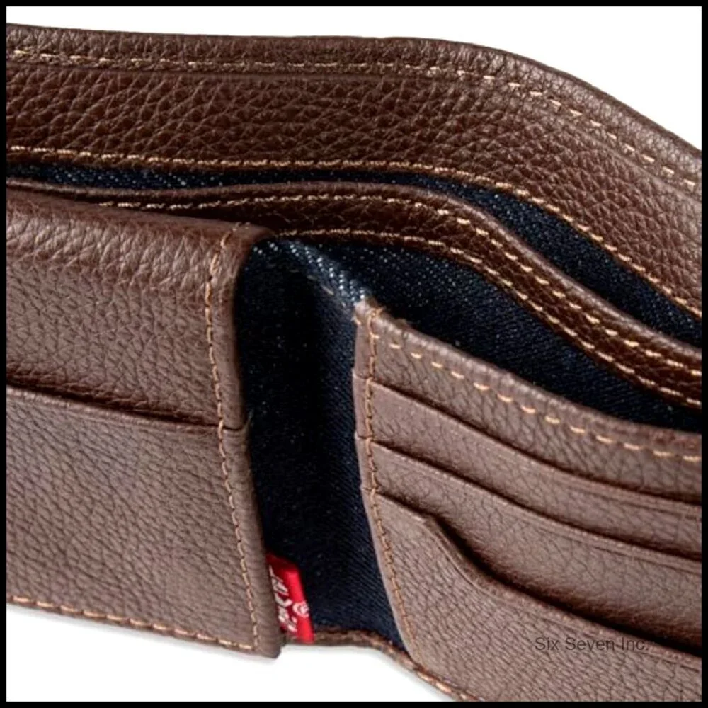 Genuine Leather Passcase Wallet RFID Blocking Classic Bifold Distressed Finish